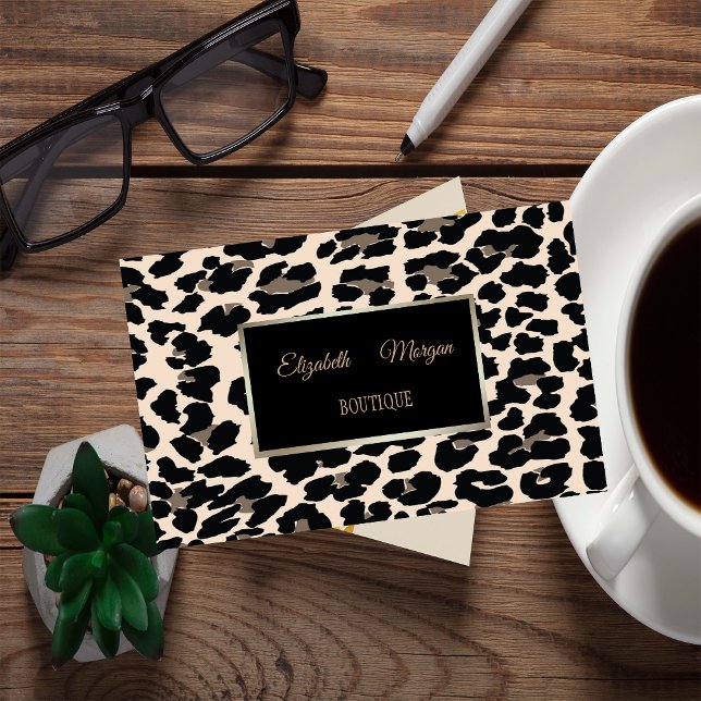 Tarjeta De Visita Elegante moderno de moda Girly, Impresión Leopard, (Subido por el creador)