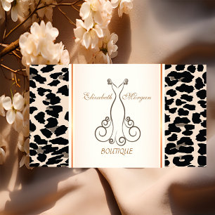Tarjeta De Visita Elegante moderno de moda Girly, Impresión Leopard,
