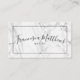 Tarjeta De Visita Elegante moderno del mármol indicado con letras de