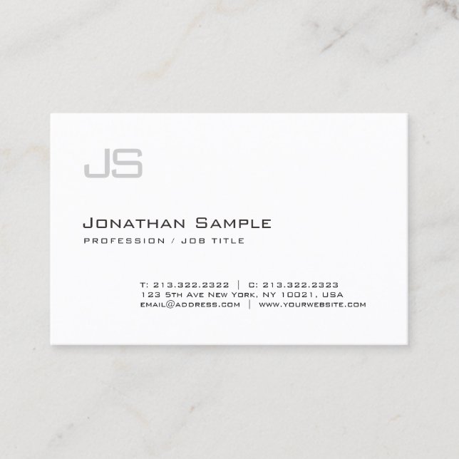 Tarjeta De Visita Elegante moderno del monograma profesional de (Anverso)
