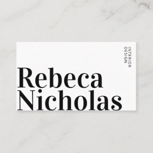 Tarjeta De Visita Elegante Moderno diseñador de interiores minimalis