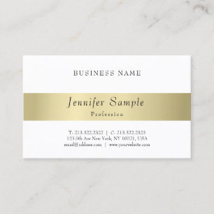 Tarjeta De Visita Elegante Moderno Dorado Minimalista Profesional