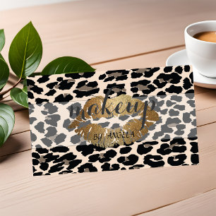Tarjeta De Visita Elegante Moderno Estampado de Leopardo Brillante L