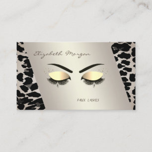 Tarjeta De Visita Elegante  Moderno,Estampado de Leopardo,Pestañas P