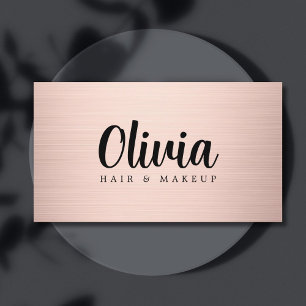 Tarjeta De Visita Elegante Moderno Falso Oro Rosa Belleza Audaz