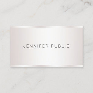 Tarjeta De Visita Elegante Moderno Falso Profesional Plateado Person