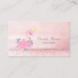 Tarjeta De Visita Elegante moderno flamenco rosa Bokeh pastel dulces