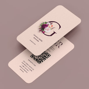 Tarjeta De Visita Elegante Moderno Floral Botánica G Rosa