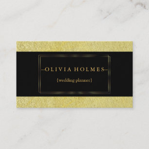 Tarjeta De Visita Elegante moderno foil de oro metal profesional neg