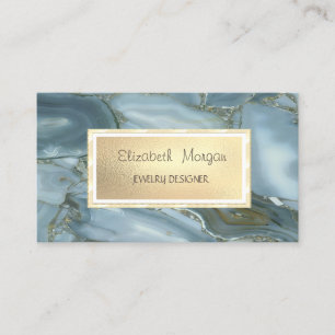 Tarjeta De Visita Elegante Moderno Fresco Mármol, Diseñador de Joyas