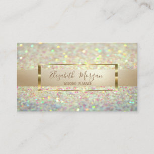 Tarjeta De Visita Elegante Moderno Glitter Bokeh de Moda, Marco Dora