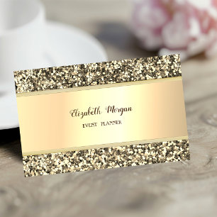 Tarjeta De Visita Elegante Moderno Glitter Dorado Falso con Estilo
