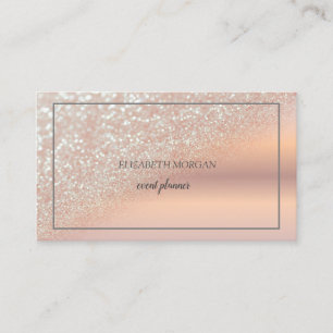 Tarjeta De Visita Elegante moderno glitter rosa ombre Bokeh,Marco