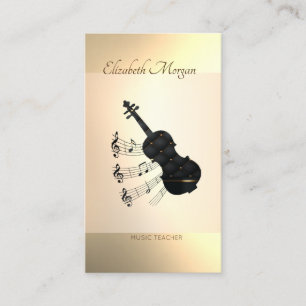 Tarjeta De Visita Elegante Moderno, Guitarra, Profesor de Música