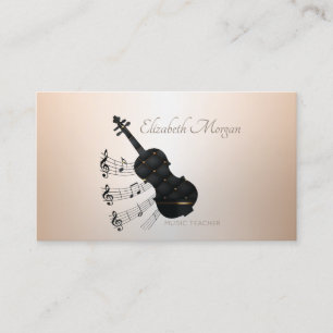 Tarjeta De Visita Elegante Moderno, Guitarra, Profesor de Música