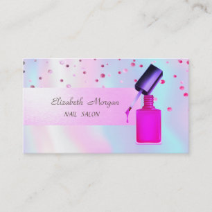 Tarjeta De Visita Elegante Moderno, Holográfico, Confeti, Esmalte de