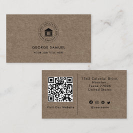 Tarjeta De Visita Elegante Moderno Logotipo Personalizado Minimalist