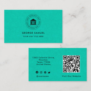 Tarjeta De Visita Elegante Moderno Logotipo Personalizado Minimalist