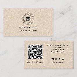 Tarjeta De Visita Elegante Moderno Logotipo Personalizado Minimalist