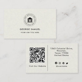 Tarjeta De Visita Elegante Moderno Logotipo Personalizado Minimalist