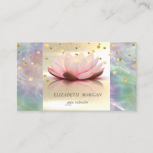 Tarjeta De Visita Elegante Moderno Lotus Perla Holográfico Dorado