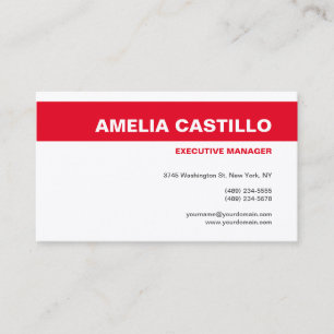 Tarjeta De Visita Elegante Moderno Lujoso Seda Roja Blanca Llano