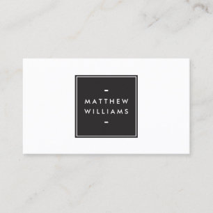 Tarjeta De Visita Elegante Moderno Luxury Simple Black Box Name Logo