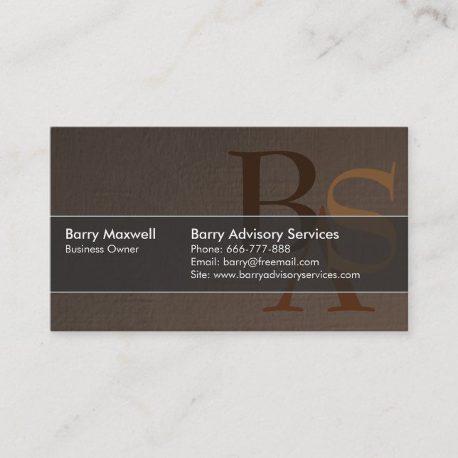 Tarjeta De Visita Elegante Moderno Marrón Simple Profesional (Anverso)