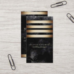 Tarjeta De Visita Elegante Moderno Metal Profesional con Hoja de Oro