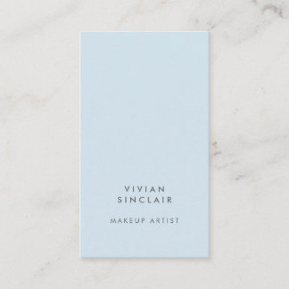 Tarjeta De Visita Elegante Moderno Minimal Azul Claro Salon Maquilla