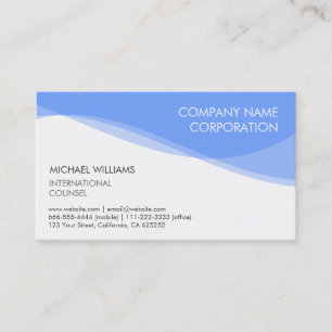 TARJETA DE VISITA ELEGANTE MODERNO MINIMALISTA BLANCO AZUL