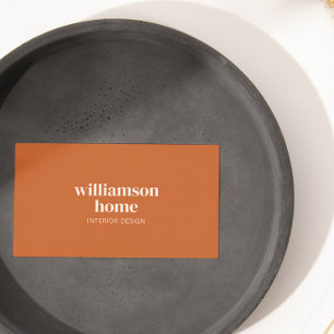 Tarjeta De Visita Elegante Moderno Minimalista Naranja Quemado Creat