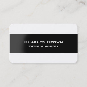 Tarjeta De Visita Elegante Moderno Minimalista Negro Blanco Gerente