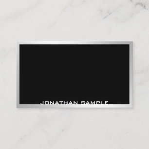 Tarjeta De Visita Elegante Moderno Minimalista Plateado Profesional