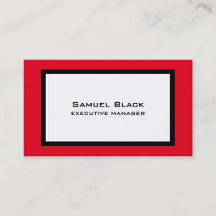 Tarjeta De Visita Elegante Moderno Minimalista Rojo Negro Blanco