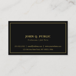 Tarjeta De Visita Elegante Moderno Mínimo Simple Plantilla Dorado Ne