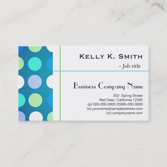 Tarjeta De Visita Elegante, moderno, moderno, con grandes puntos de  (Anverso)