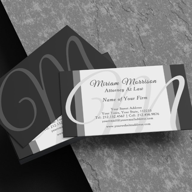 Tarjeta De Visita Elegante Moderno Monograma Moda Corporativo (Subido por el creador)