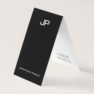 Tarjeta De Visita Elegante Moderno Monograma Simple Doblado De Tiend