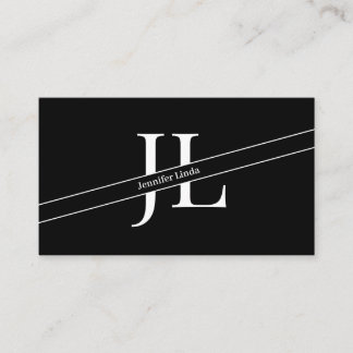 Tarjeta De Visita Elegante moderno negro blanco