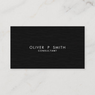 Tarjeta De Visita Elegante Moderno Negro Plano Falso Metal Profesion
