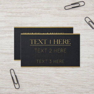 Tarjeta De Visita Elegante Moderno Negro y Dorado