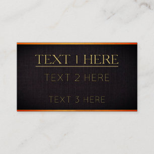 Tarjeta De Visita Elegante Moderno Negro y Dorado