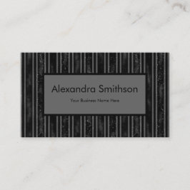 Tarjeta De Visita Elegante moderno negro y rayas grises