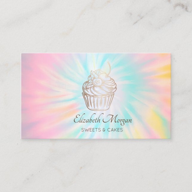 Tarjeta De Visita Elegante Moderno, Oro Rosa Tye (Anverso)
