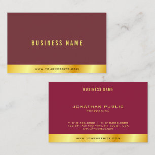 Tarjeta De Visita Elegante Moderno Oro Texto Profesional Lujo