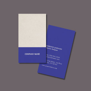 Tarjeta De Visita Elegante Moderno Papel Kraft Falso Azul Consultor