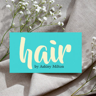 Tarjeta De Visita Elegante moderno pastel azul amarillo peluquero 
