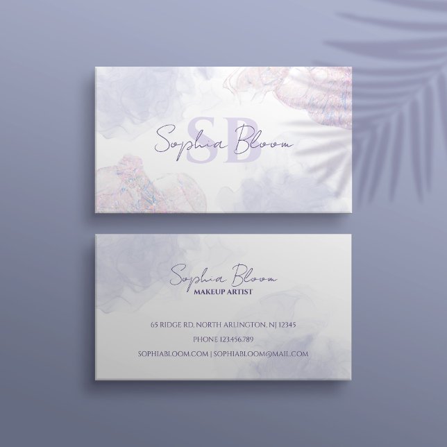 Tarjeta De Visita Elegante Moderno Pastel líquido Acuarela Tinta Bus (Subido por el creador)