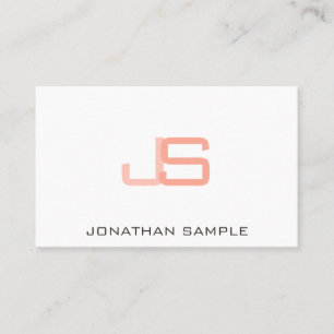 Tarjeta De Visita Elegante Moderno Personalizado con Monograma de Mo